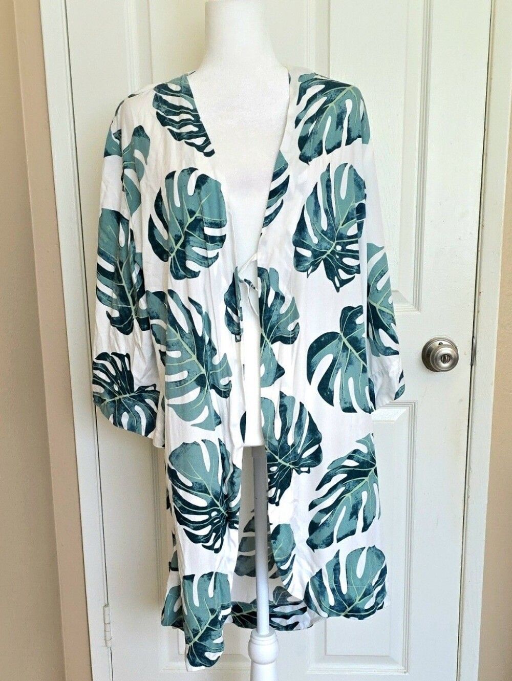 Piyama Womens Monstera Leaf Print Robe Coverup - Size S/M